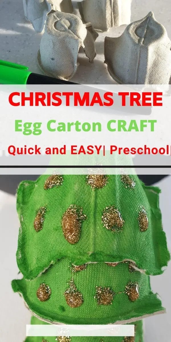 Egg Carton Christmas Tree Craft for Preschool