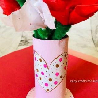 Valentine’s Day Toilet Paper Roll Flower Vase