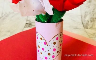 Valentine’s Day Toilet Paper Roll Flower Vase