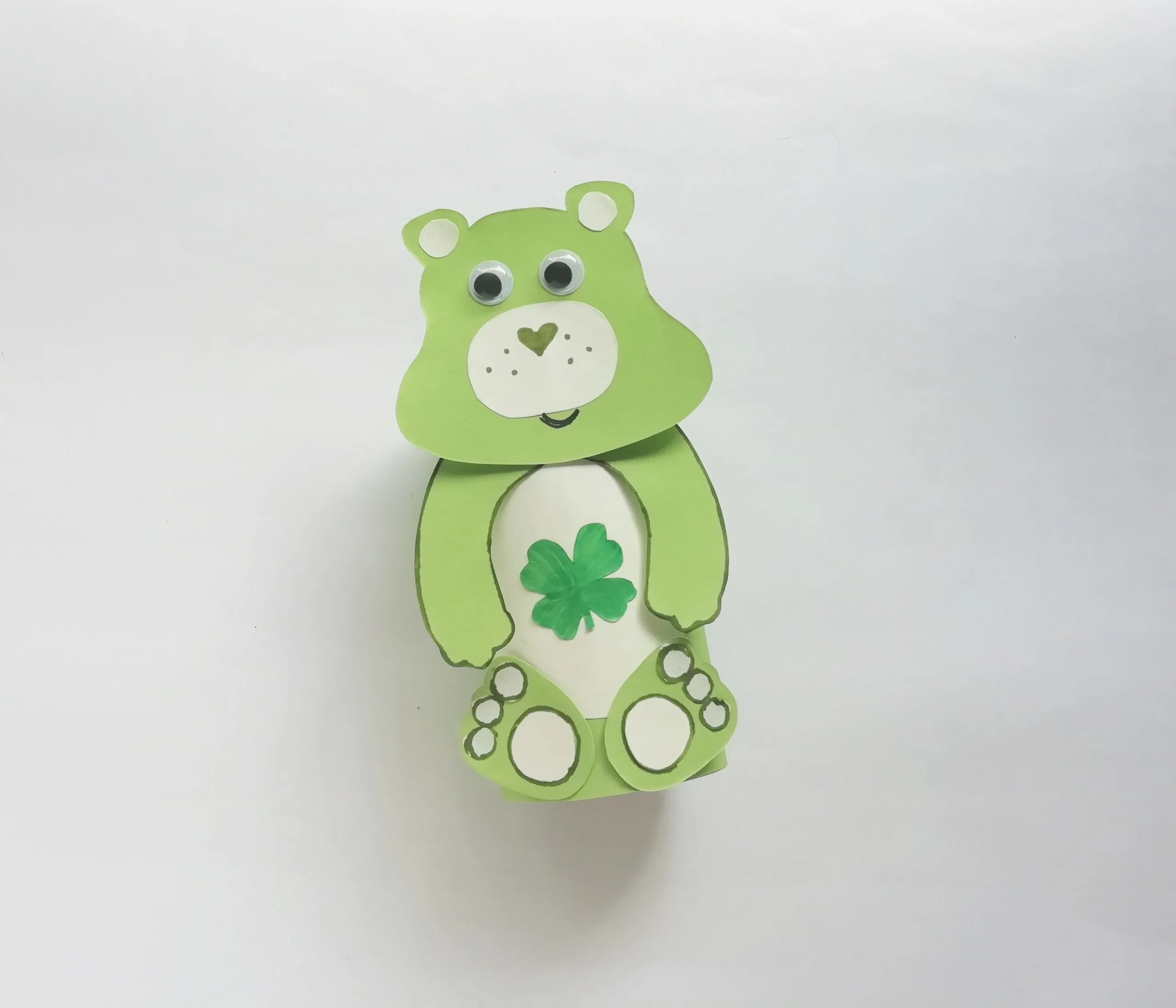 Green Care Bear Toilet Paper Roll Craft