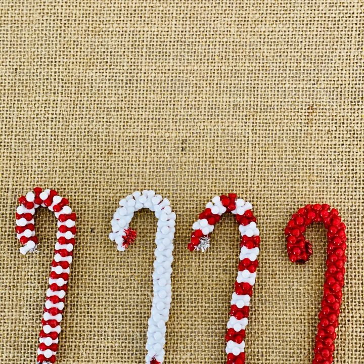 candy cane bead ornaments