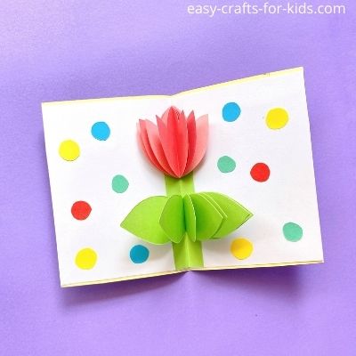 Birthday Pop Up Card with Beautiful Tulip Flower Design Tulip Pop Up Card CUTE POPUP Flower Lovers on Mother's Day or any Occasion Husband Surprising Handmade Keepsake for Mom