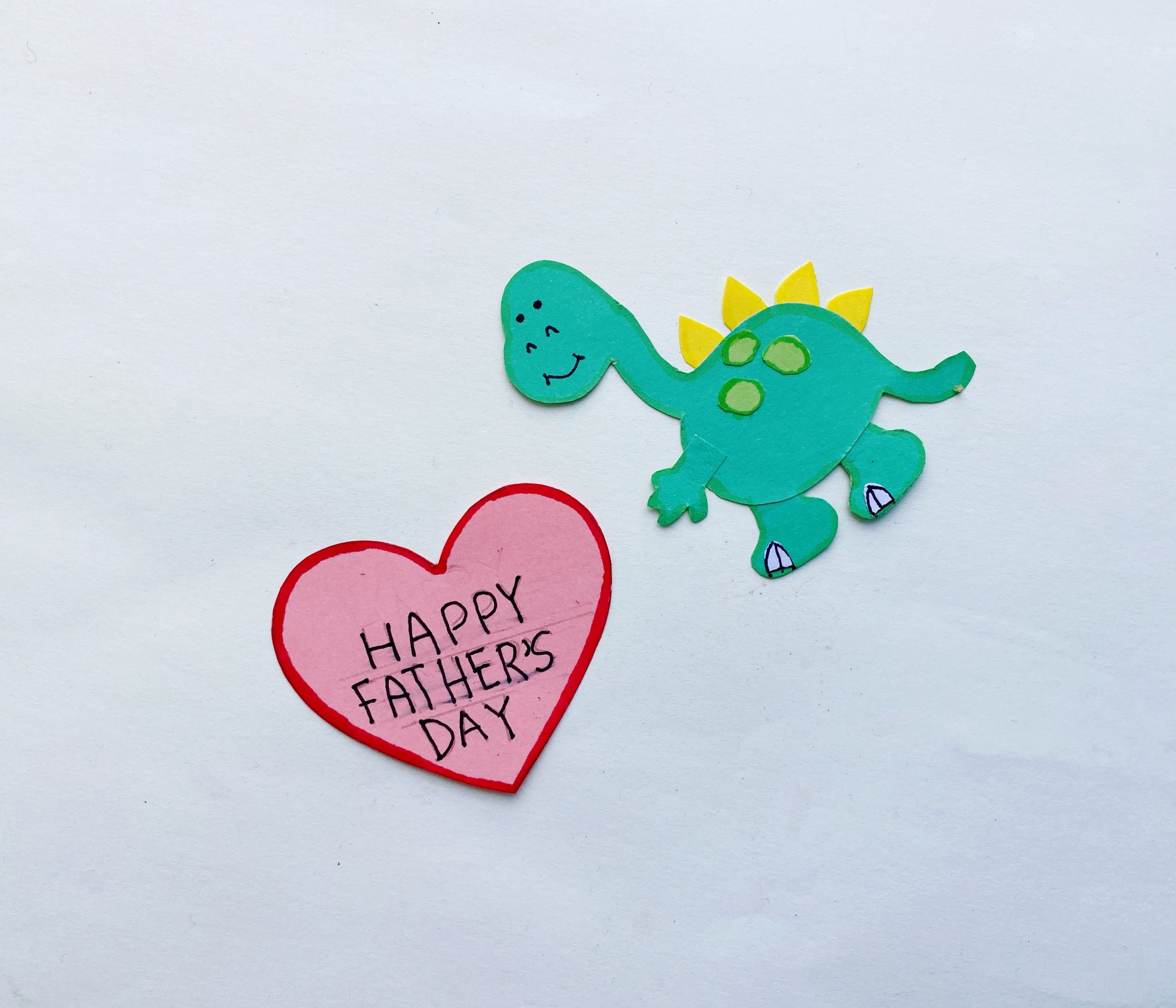 dinosaur with heart pop up card