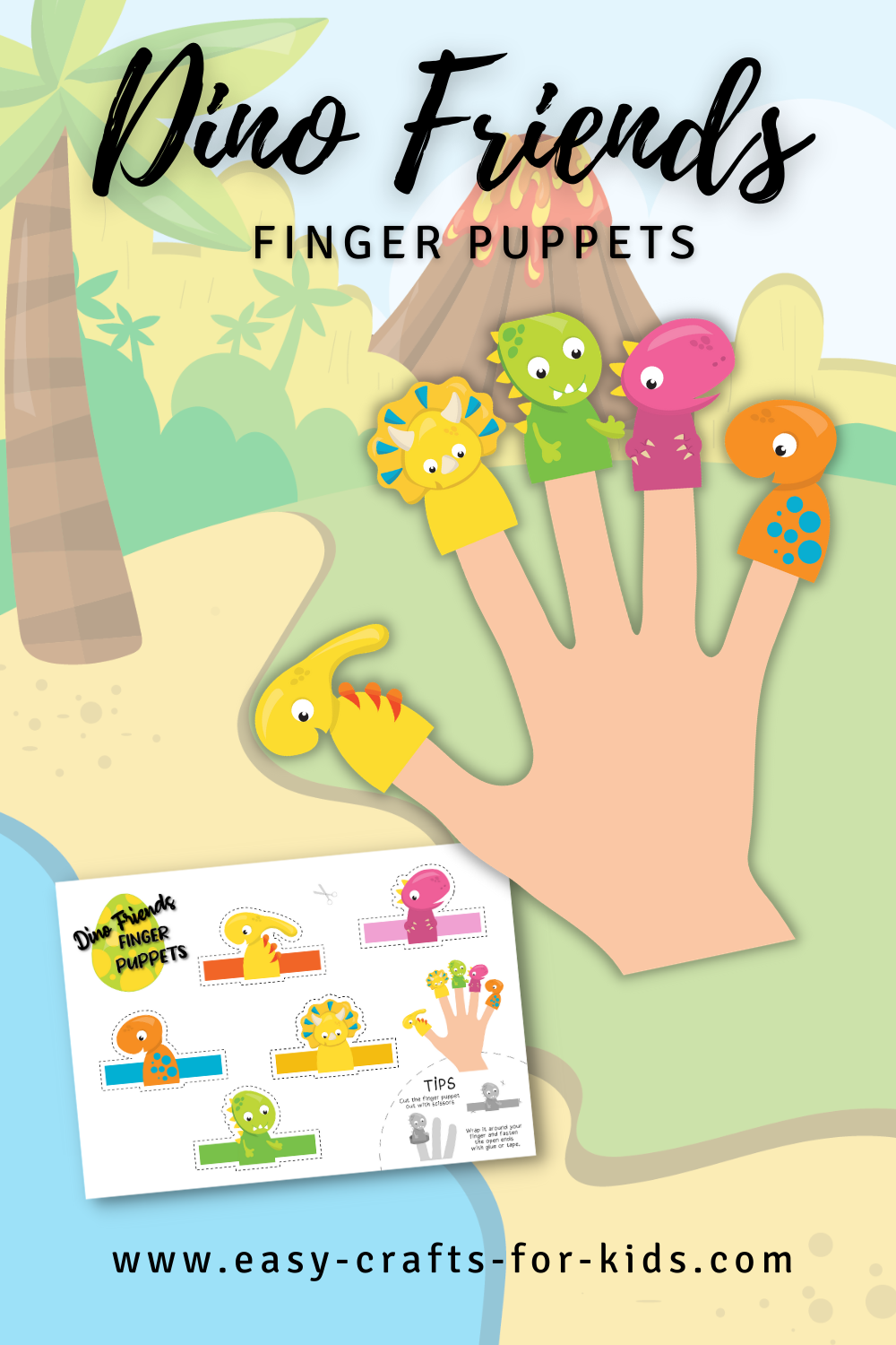 dinosaur finger puppets printable