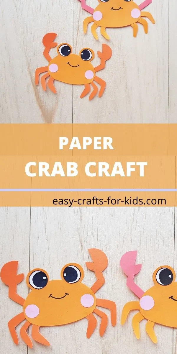 Paper crab craft for kids