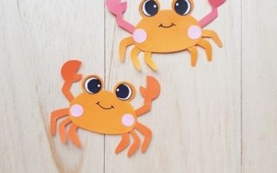crab craft with paper and scissors
