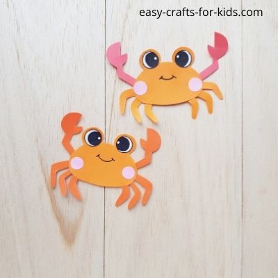 crab craft with paper and scissors