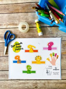 dino finger puppets template
