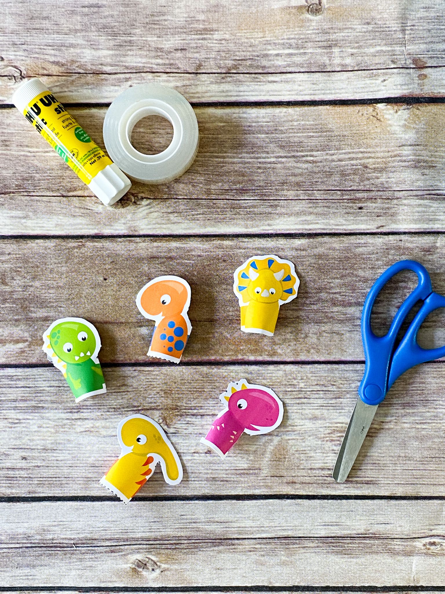 Dinosaur Finger Puppets for Pretend Play and Story Telling