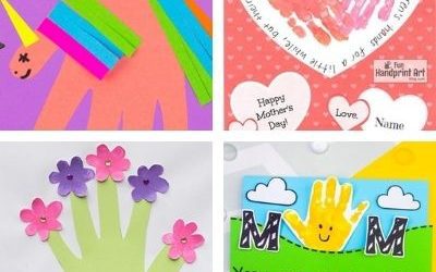 kids handprint crafts for Mothers Day