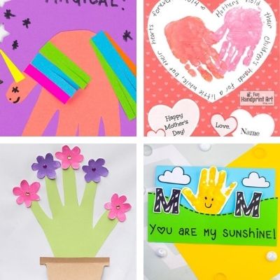 kids handprint crafts for Mothers Day
