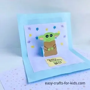 yoda pop up card diy