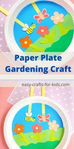 Paper Plate Gardening Craft with Moving Bee and Butterfly