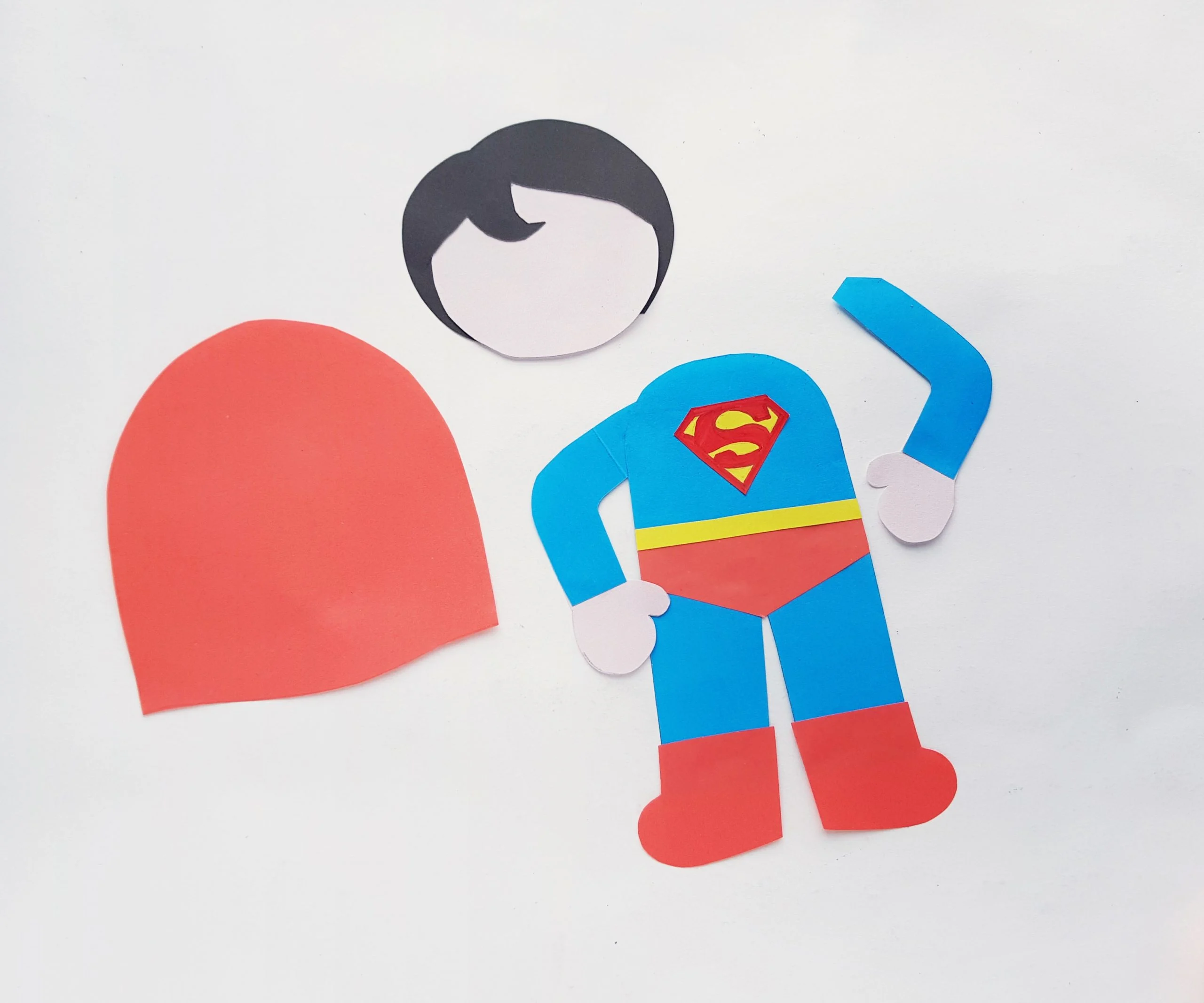 superman craft with paper and scissors