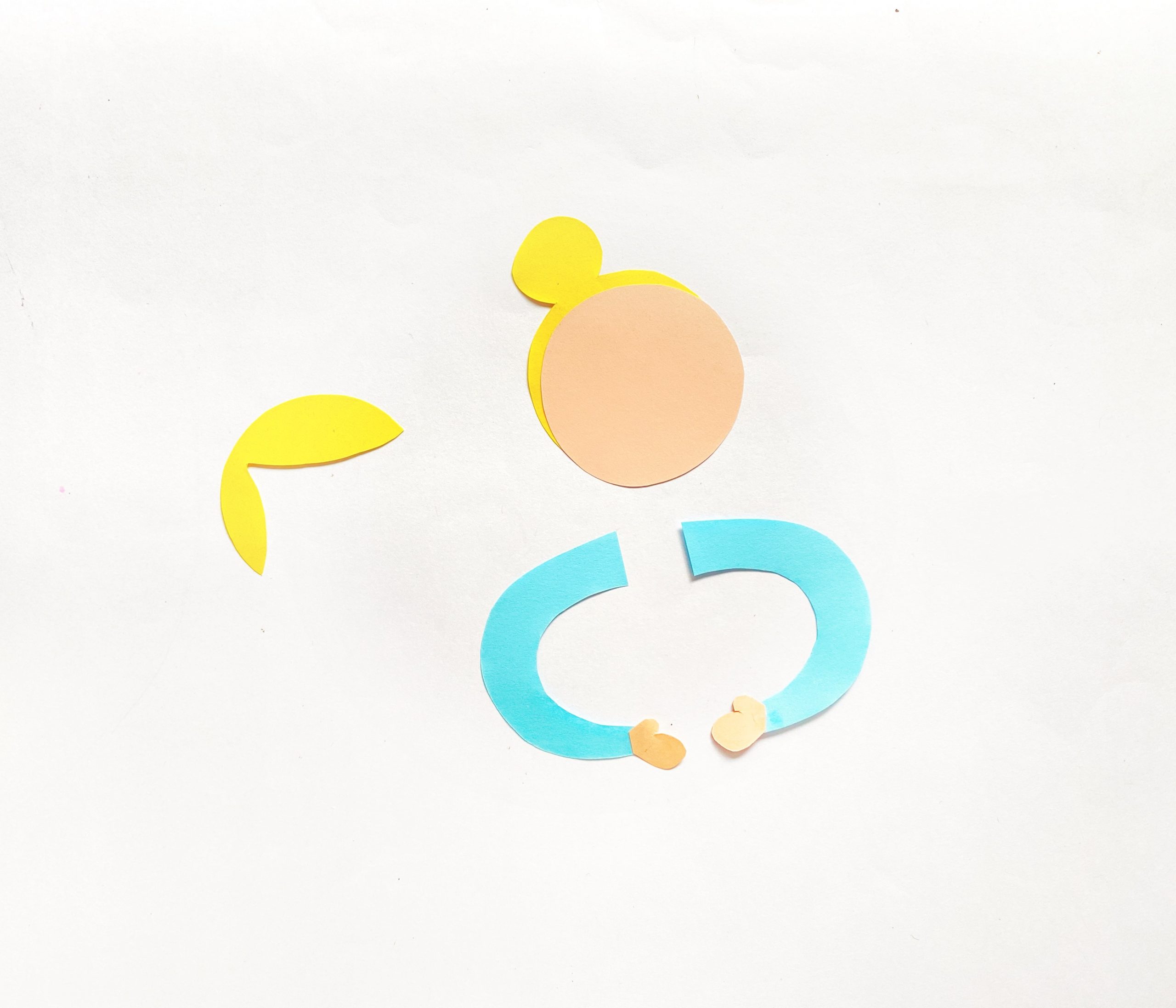 cinderella paper craft with paper and scissors