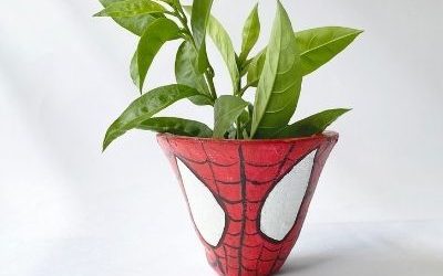 how to paint spiderman on a pot