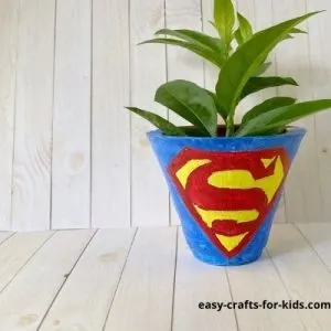 how to paint superman on a pot