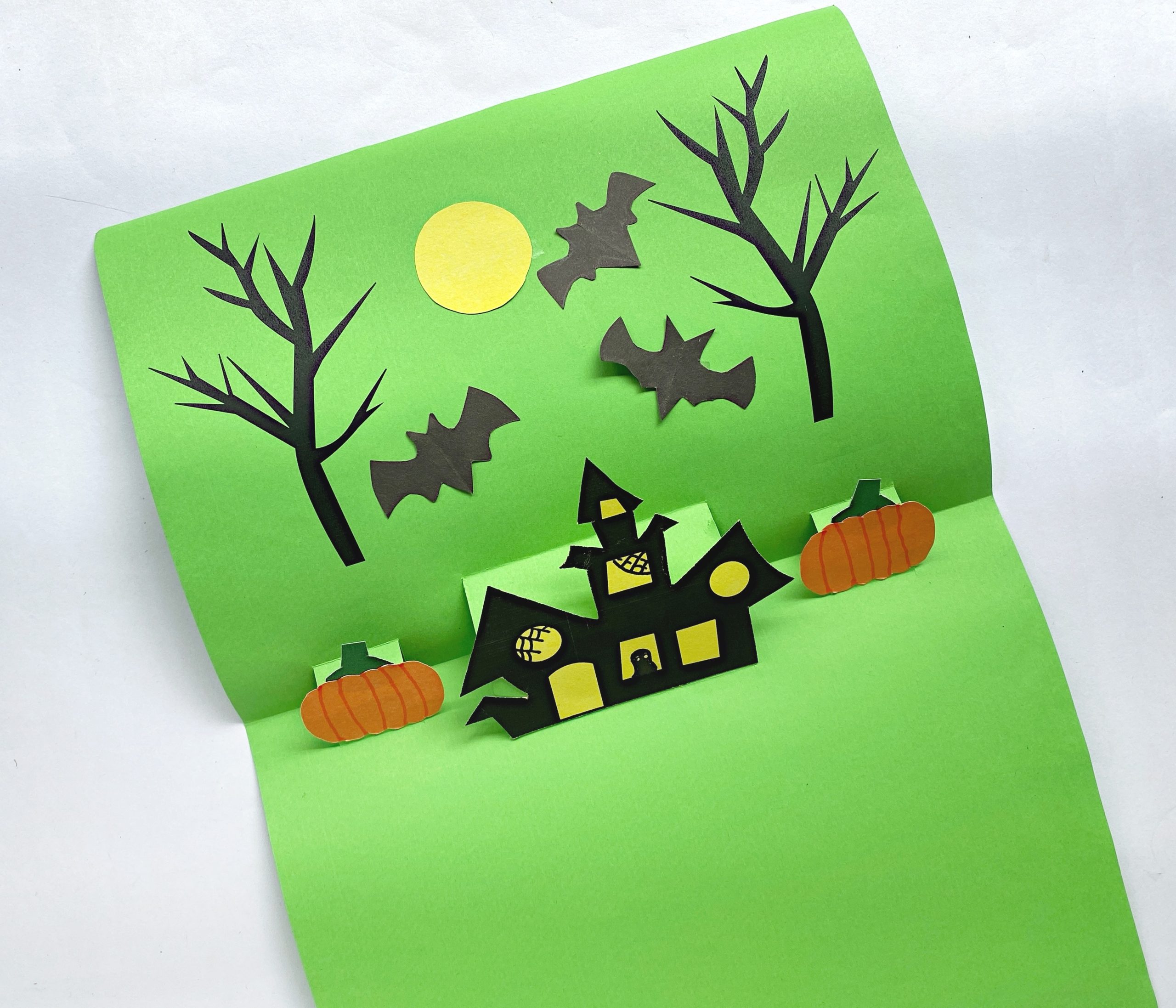 halloween pop up card craft process