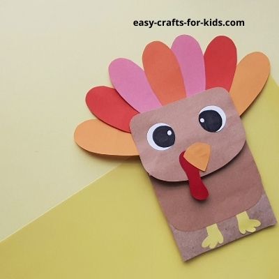 easy turkey paper bag puppet