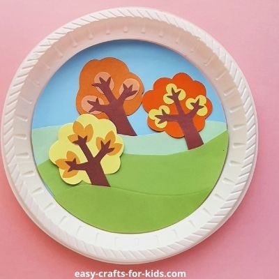 Paper Plate Fall Trees Craft