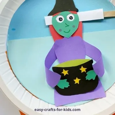 rolling eyes witch craft with paper plate