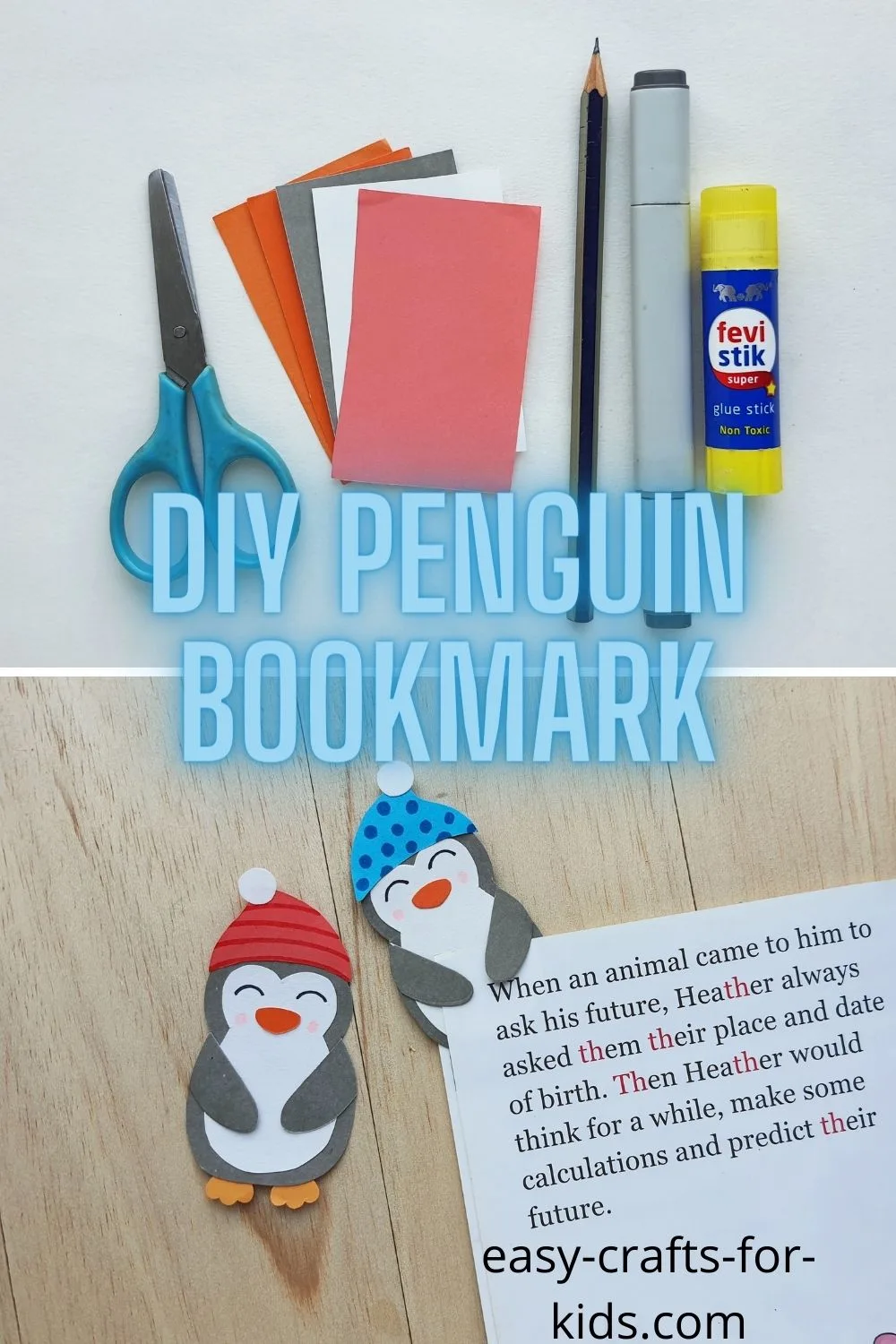 Penguin Bookmark Craft for Kids