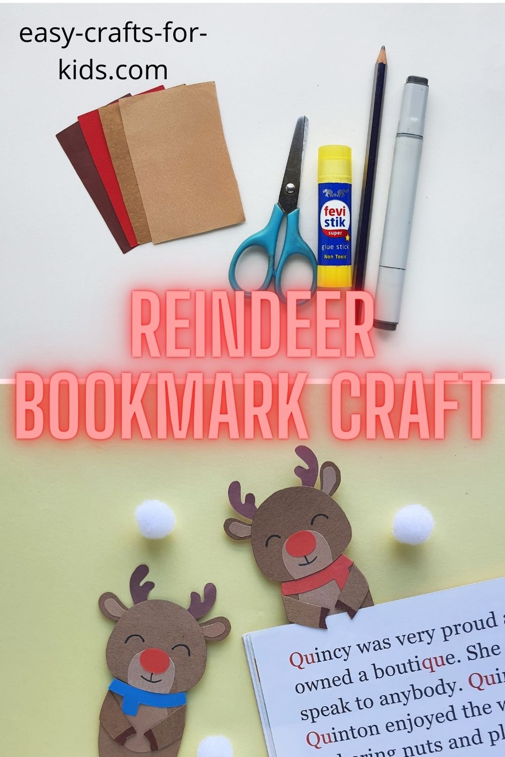 Rudolph Reindeer Bookmark Craft