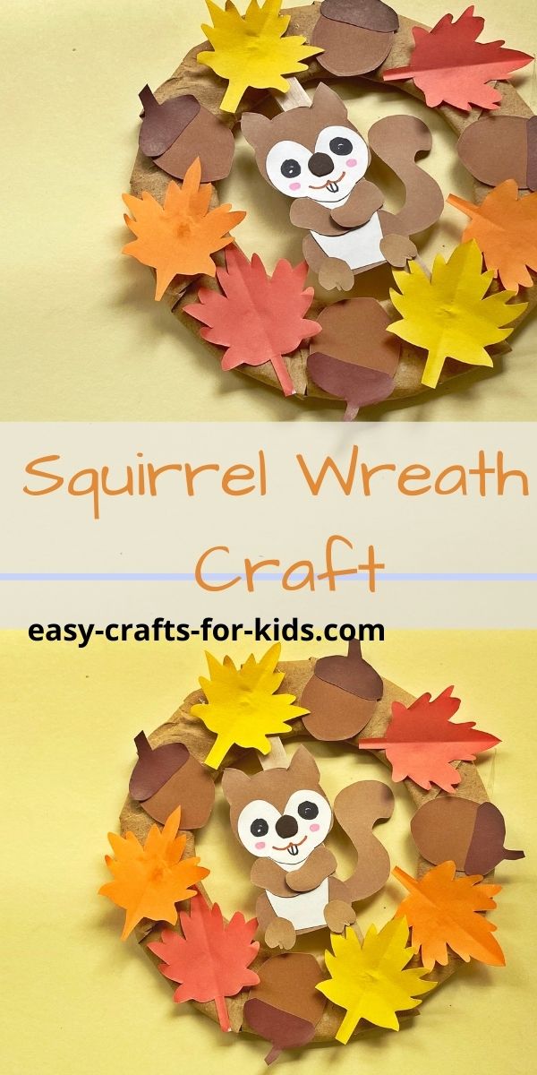 Squirrel Fall Wreath Craft for Kids