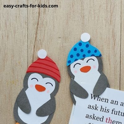 diy penguin bookmark for kids