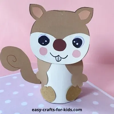 easy squirrel craft with toilet paper roll