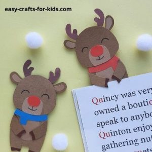 rudolph christmas bookmark craft