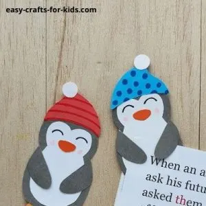 diy penguin bookmark for kids