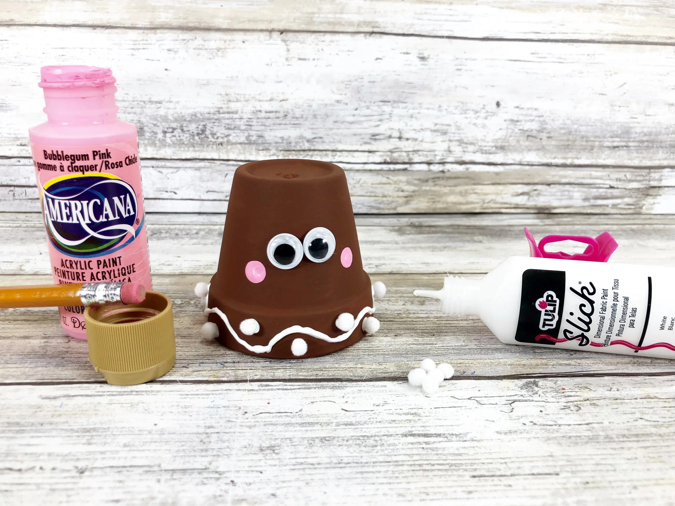 diy gingerbread man clay pot craft