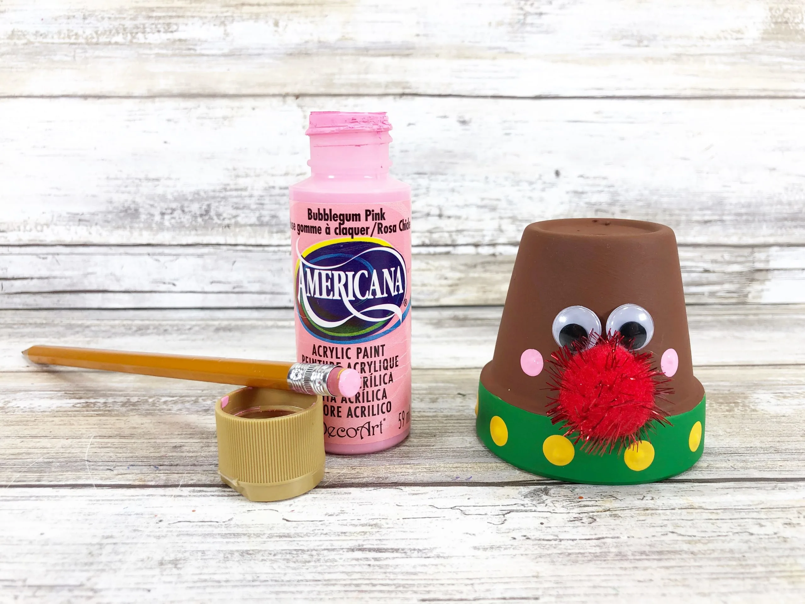 diy reindeer craft with clay pot