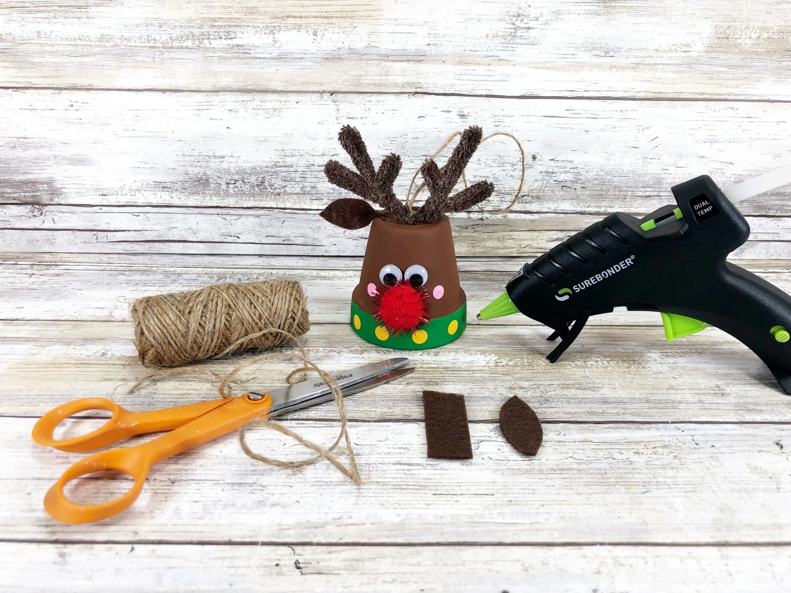 reindeer christmas clay pot craft