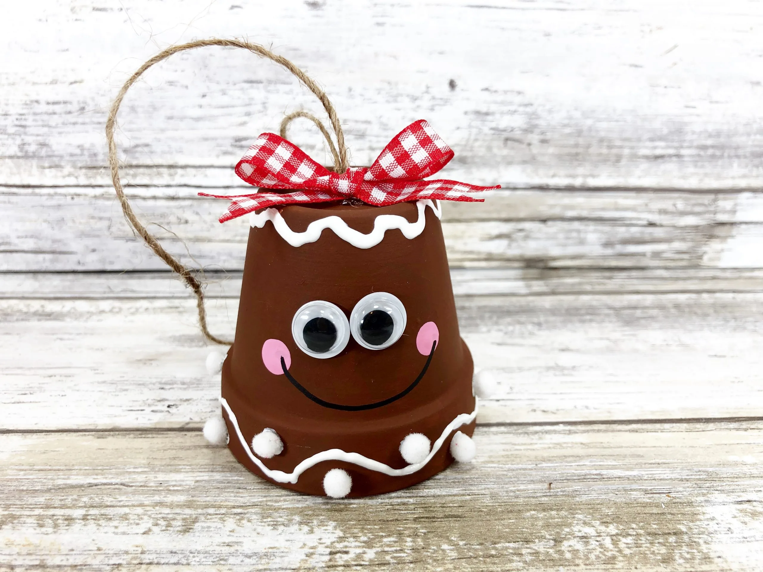 gingerbread christmas clay pot craft instructions