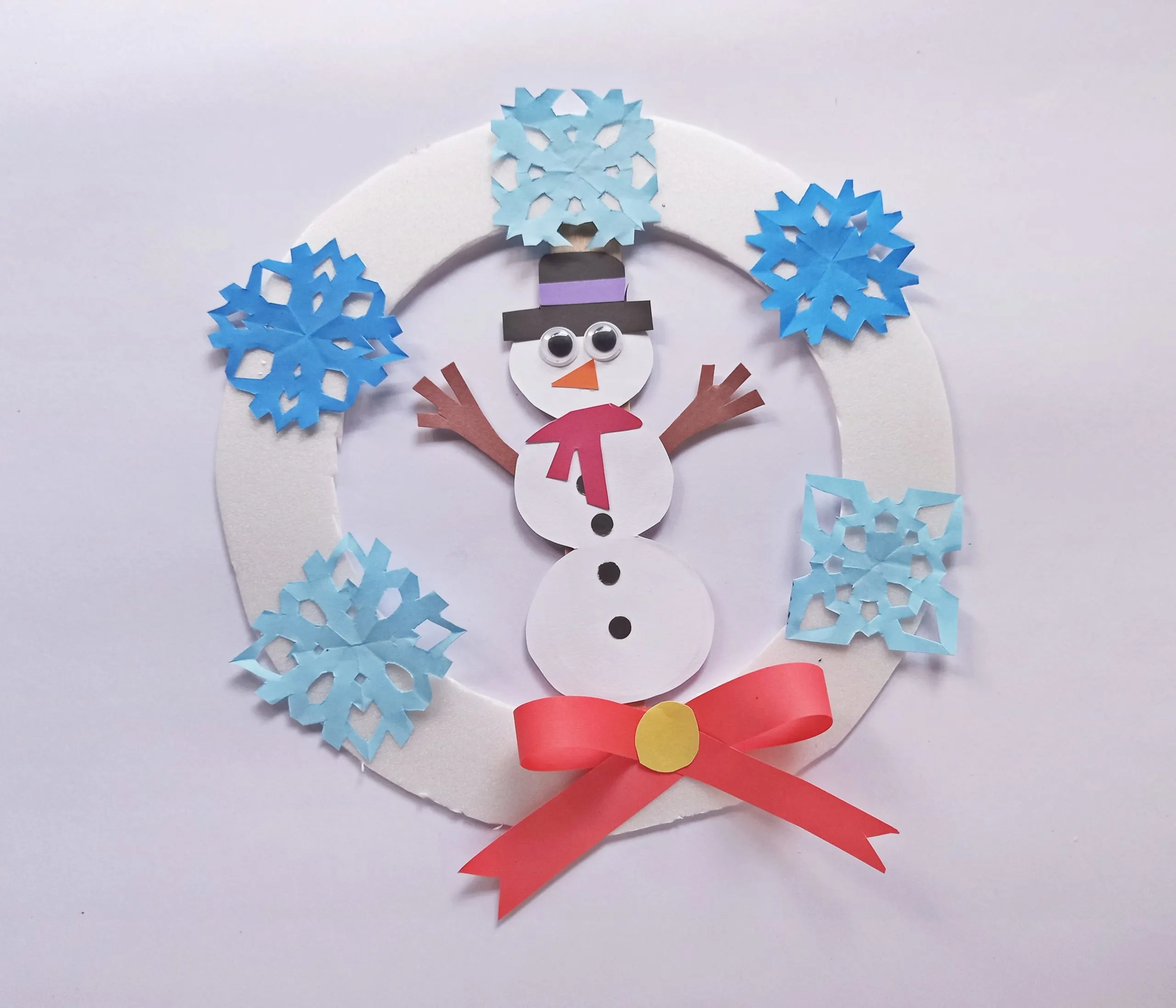 snowman wreath craft procedure and instructions