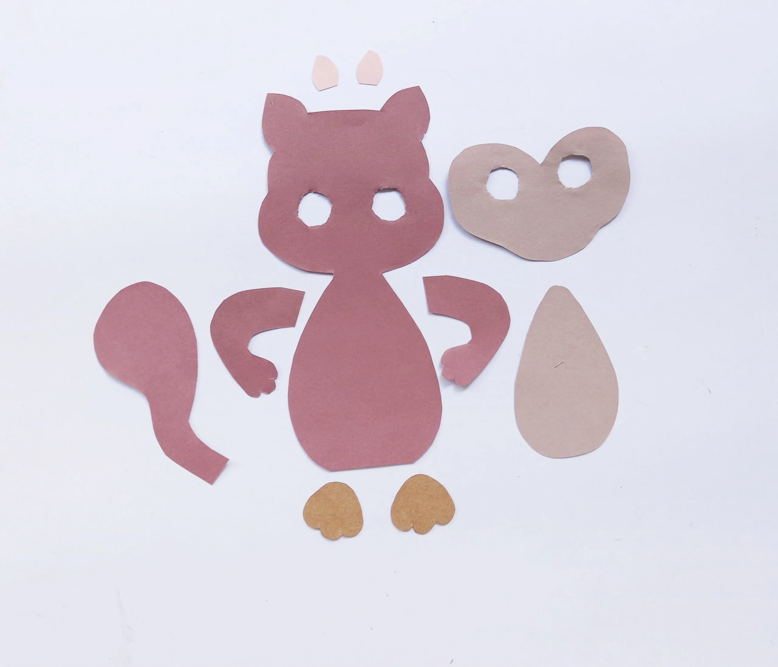 paper plate squirrel craft supplies