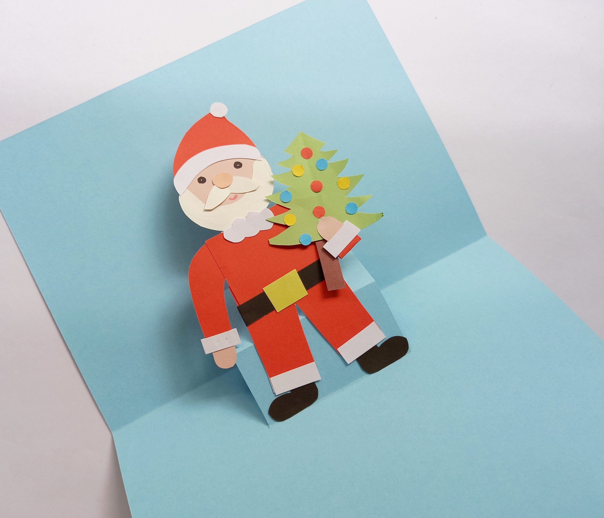 diy santa pop up card for christmas