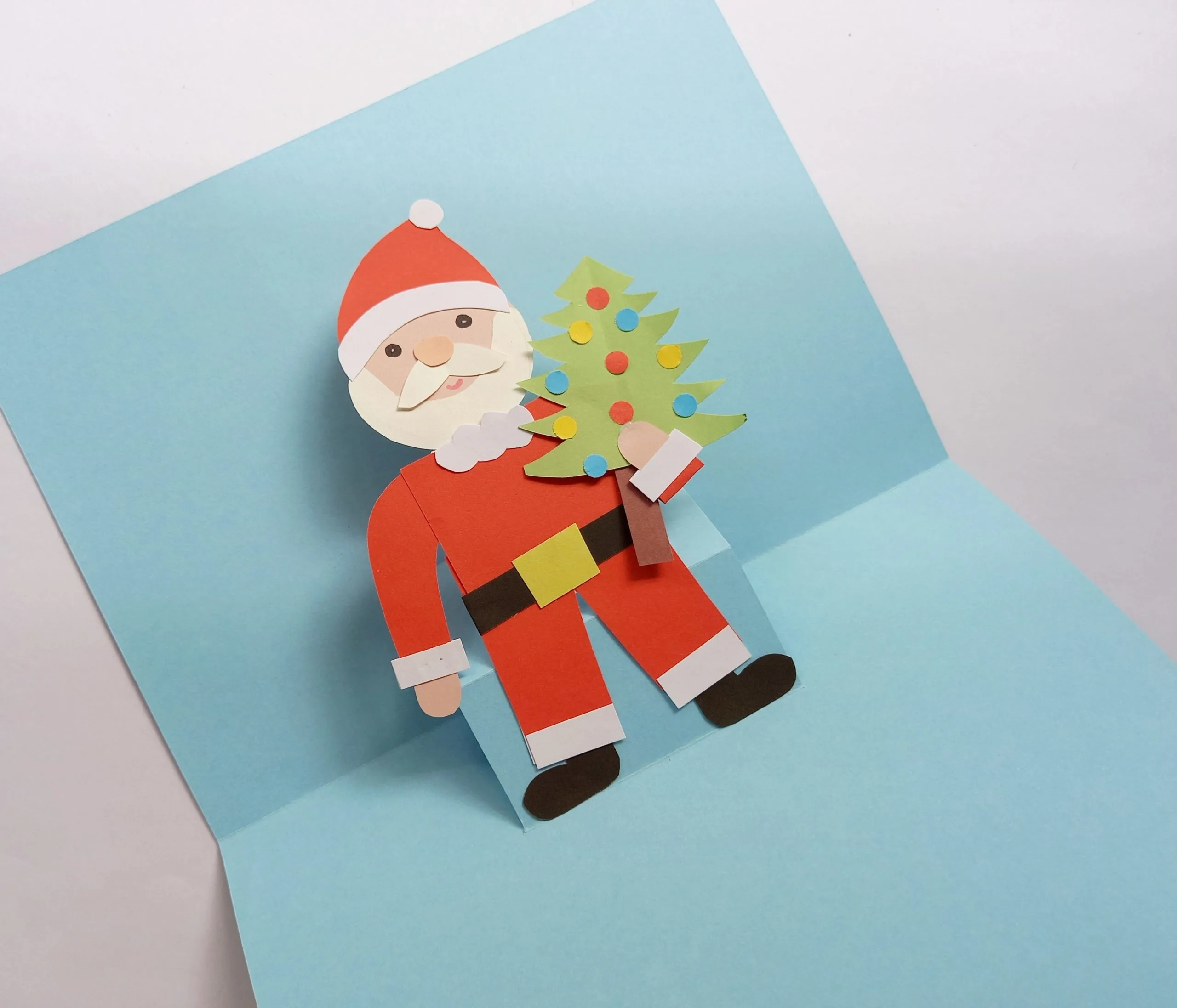 diy santa pop up card for christmas