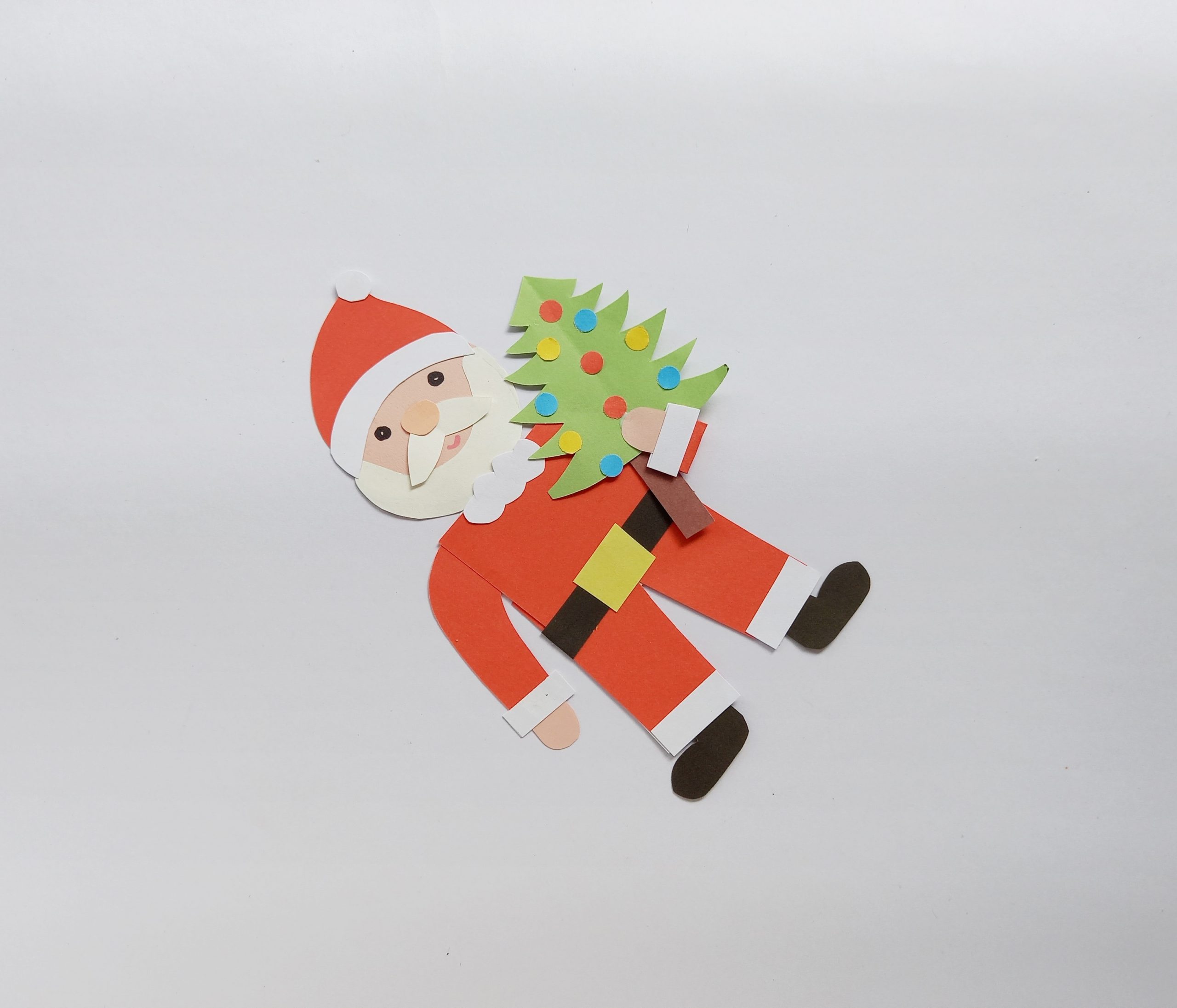 santa claus with Christmas tree craft