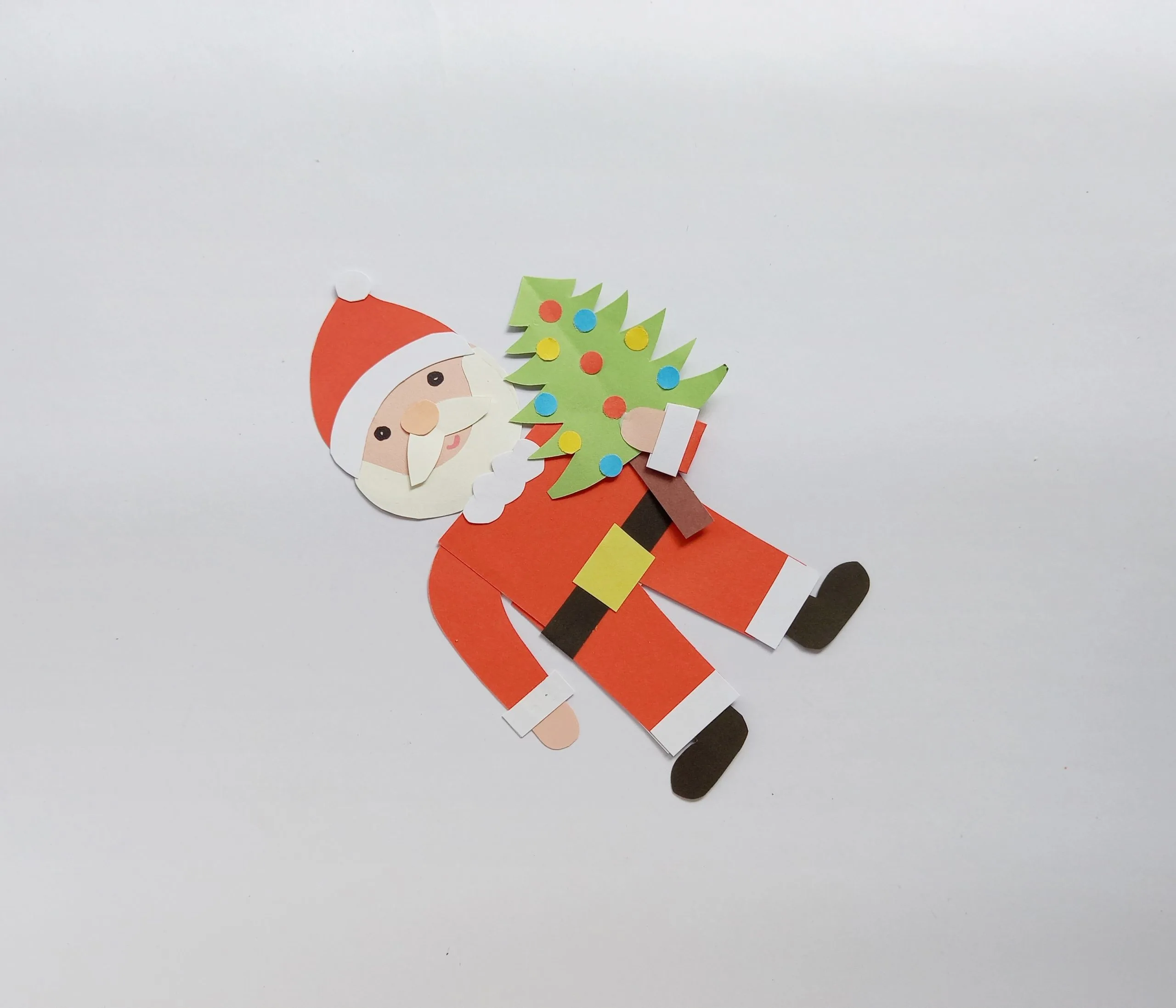 santa claus with Christmas tree craft