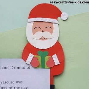 santa claus bookmark craft for kids