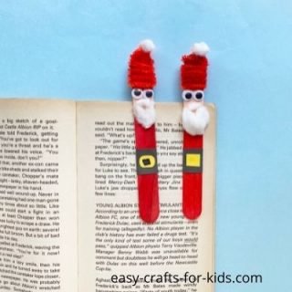 Christmas santa craft with popsicle stick