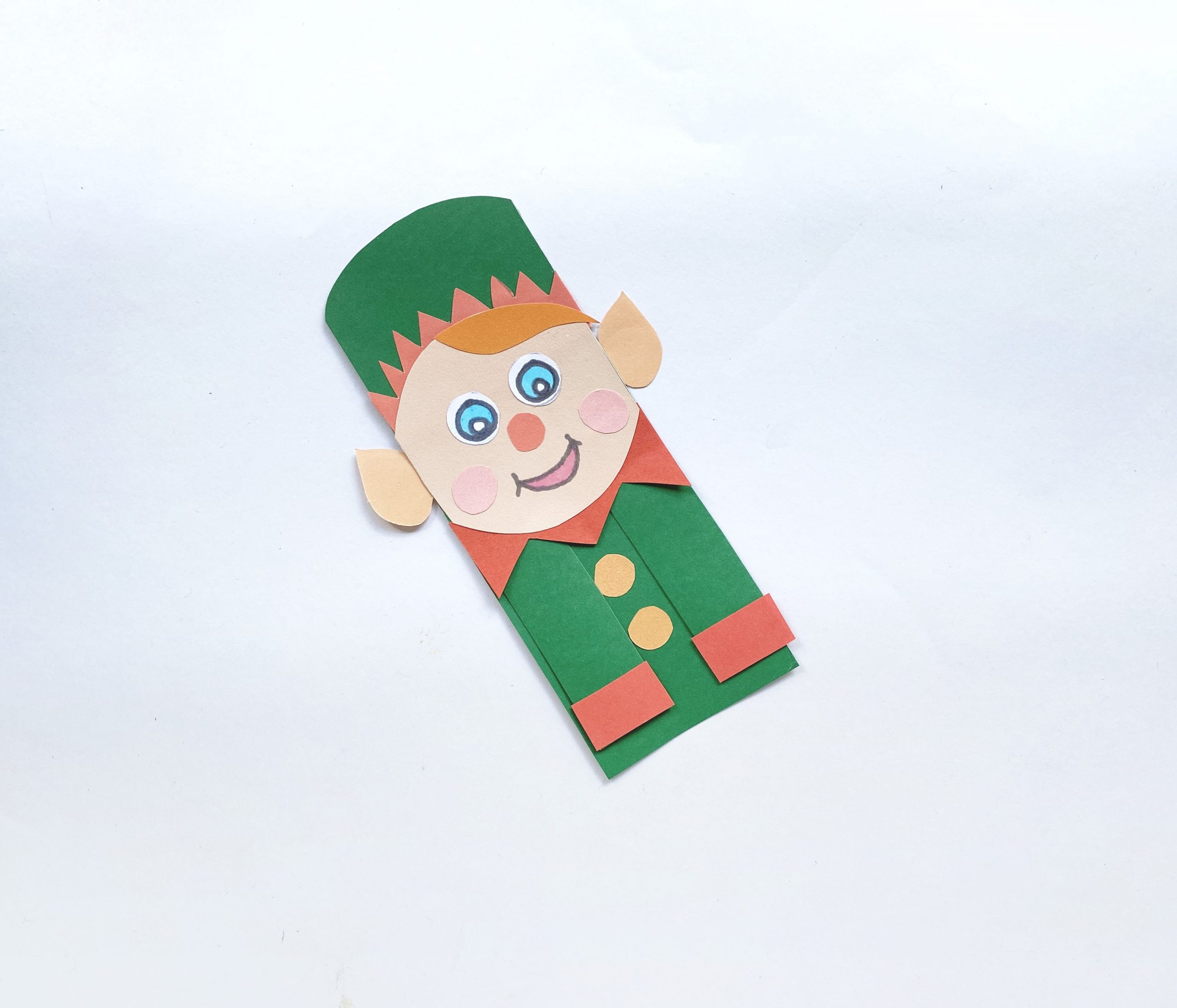 diy paper elf bookmark