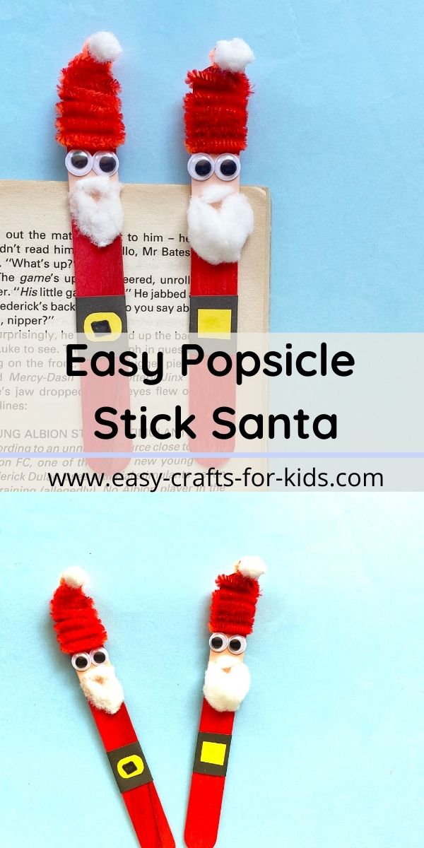 Popsicle Stick Santa Bookmark Craft