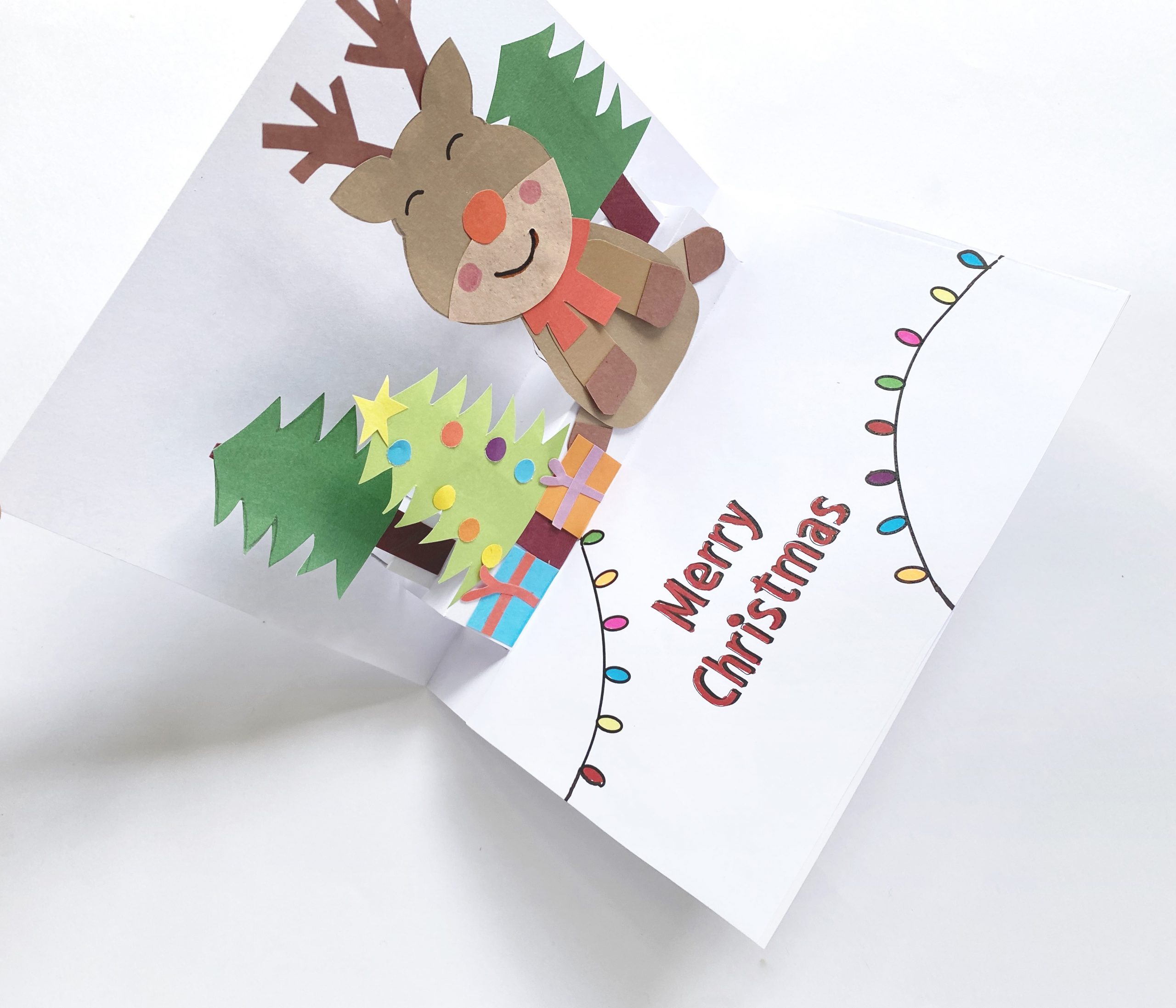easy reindeer pop up card instructions