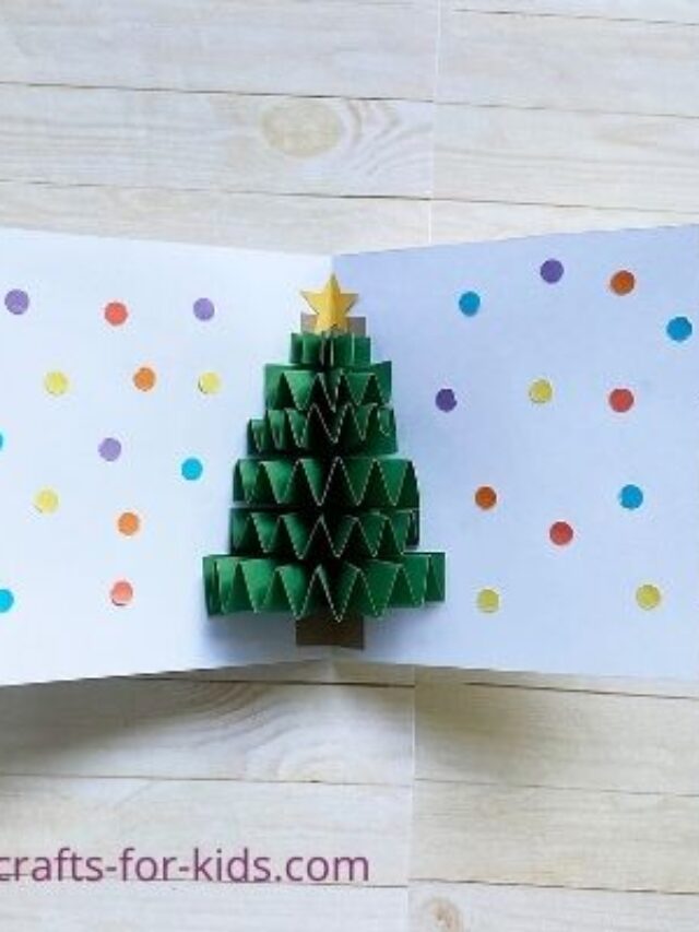How to Make a 3D Christmas Tree Card Easy Crafts For Kids