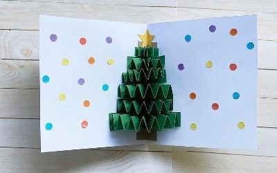 diy pop up card with christmas tree