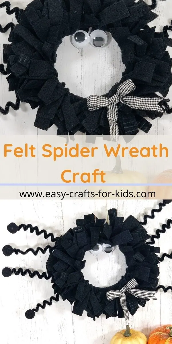 felt spider wreath craft